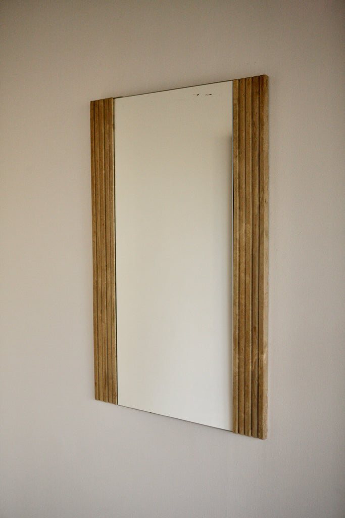 1970's Large Travertine Mirror