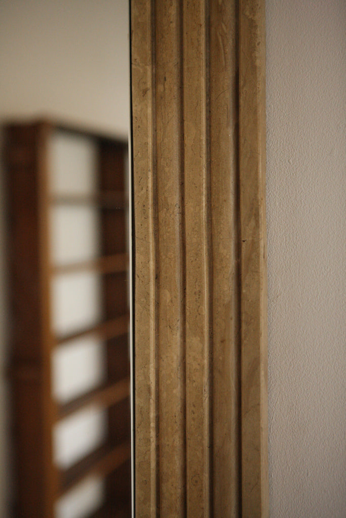 1970's Large Travertine Mirror