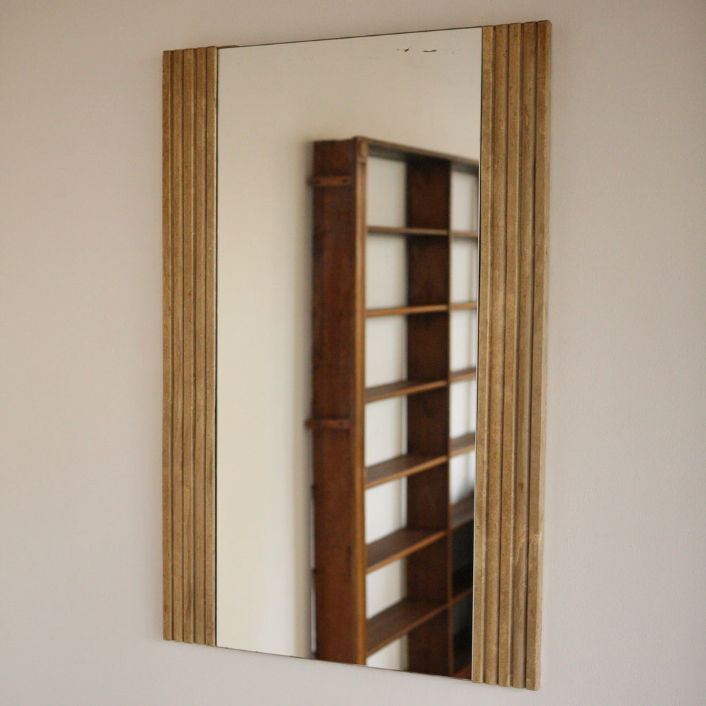 1970's Large Travertine Mirror