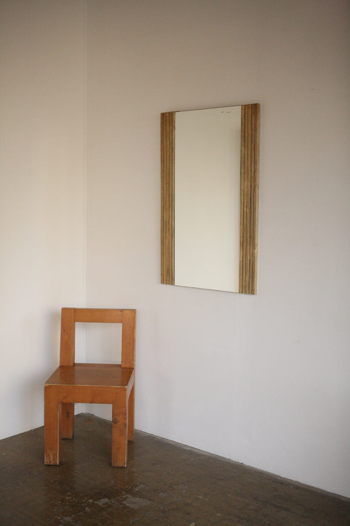 1970's Large Travertine Mirror