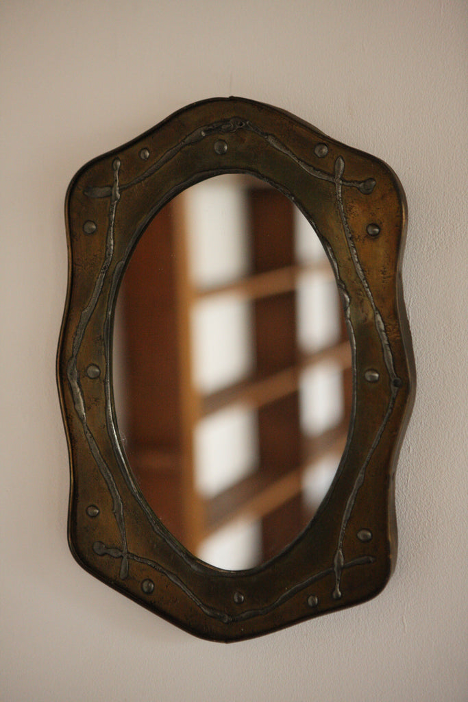 Brutalist 1970's Brass Mirror