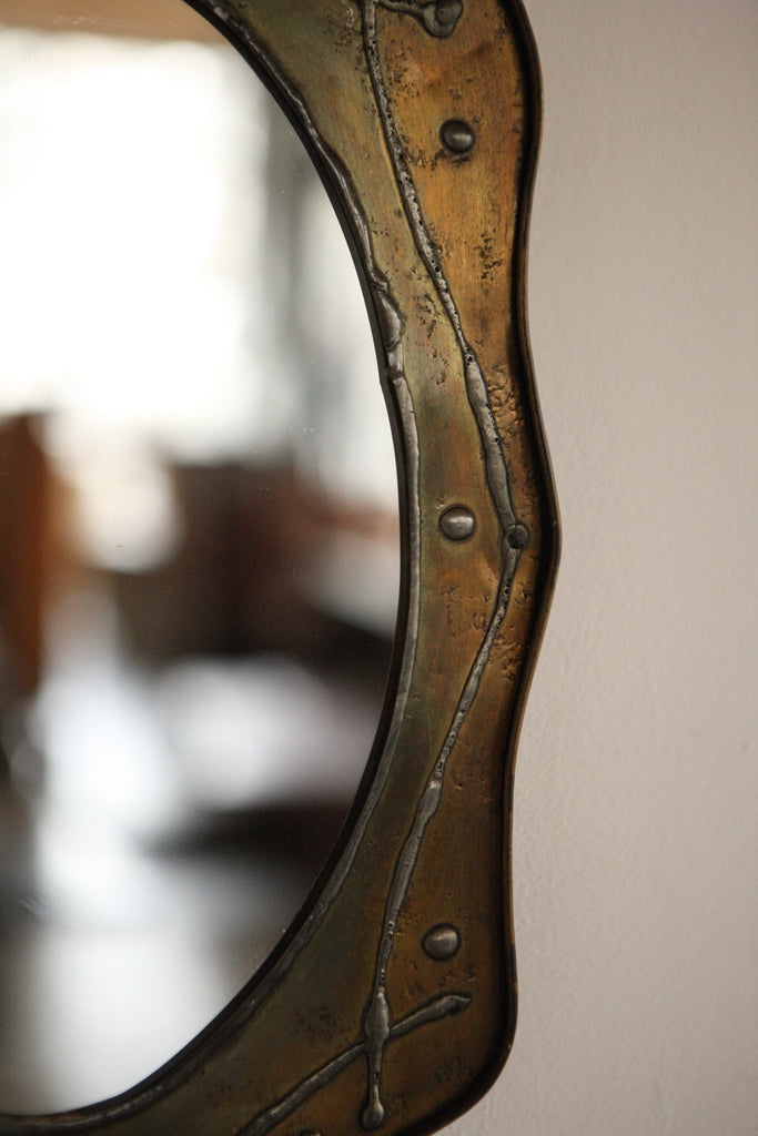 Brutalist 1970's Brass Mirror