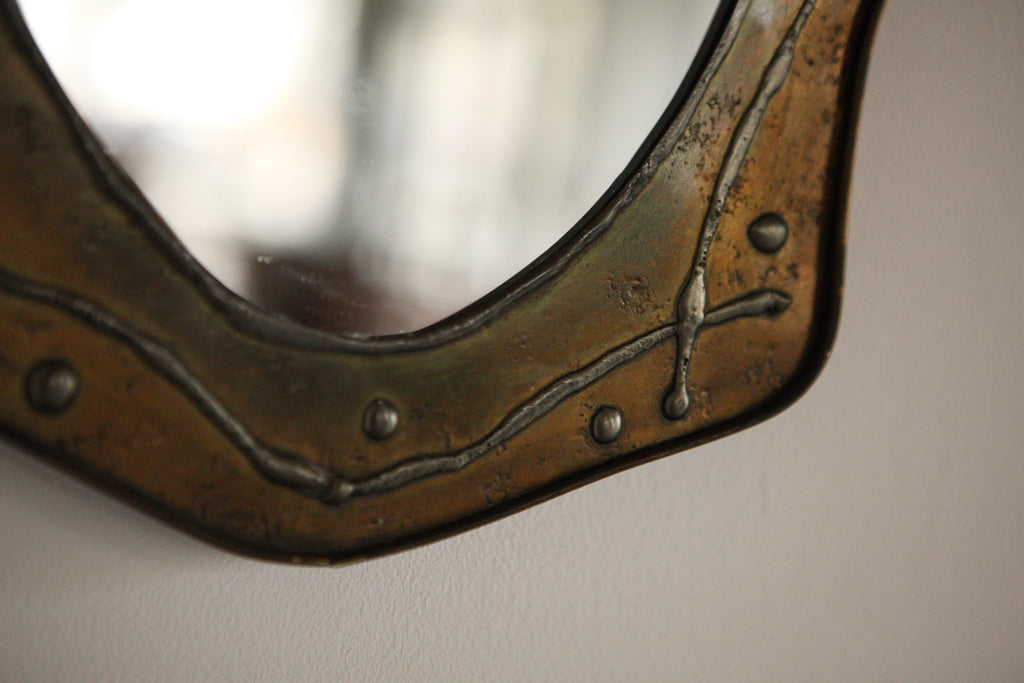 Brutalist 1970's Brass Mirror