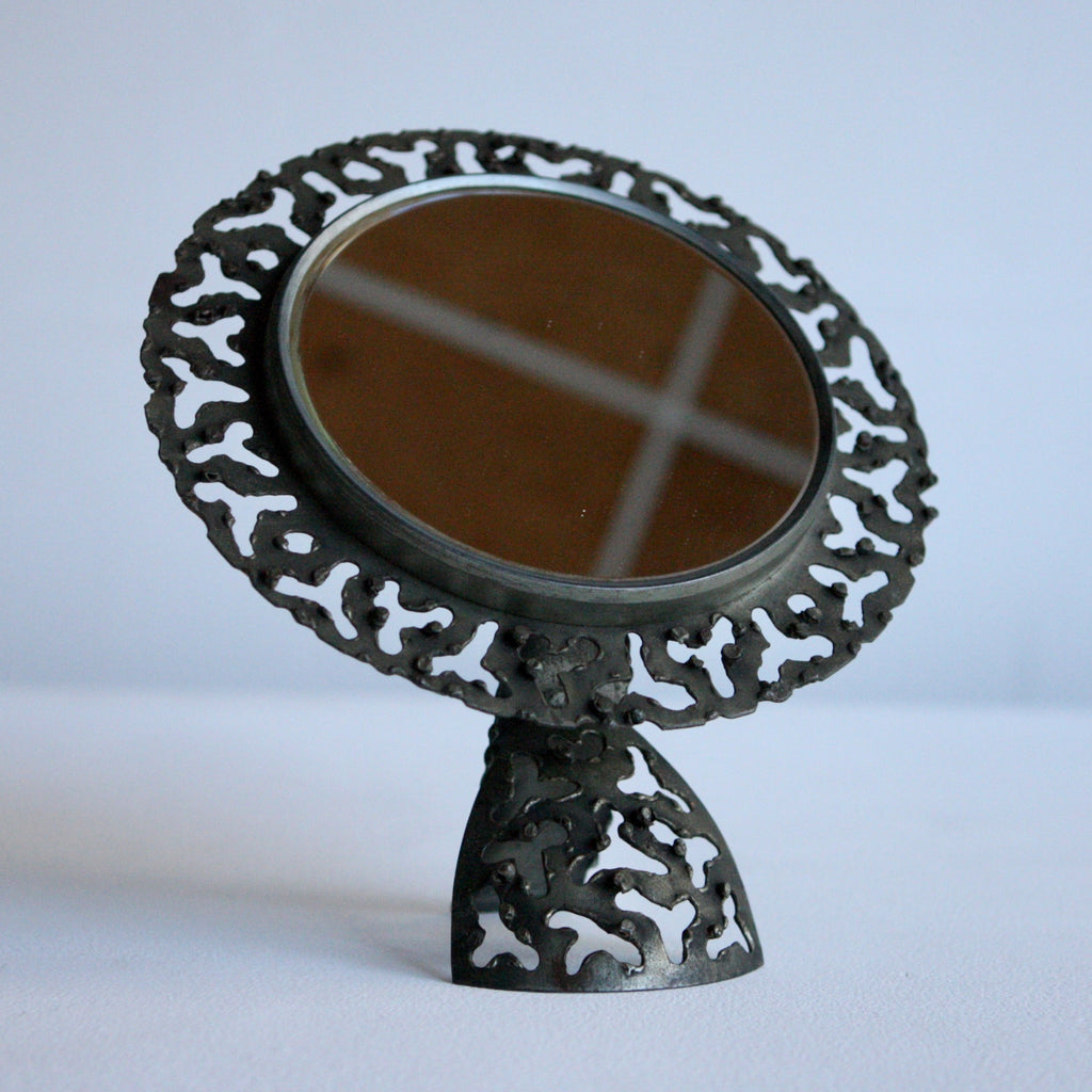 Brutalist 1960's Table Mirror