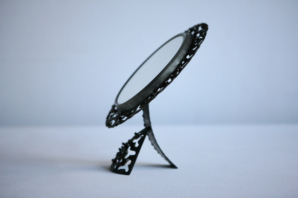 Brutalist 1960's Table Mirror