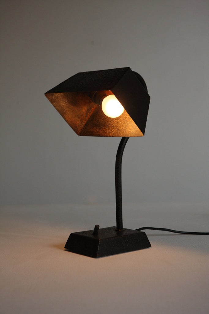 1920's Hammered Metal Desk Lamp