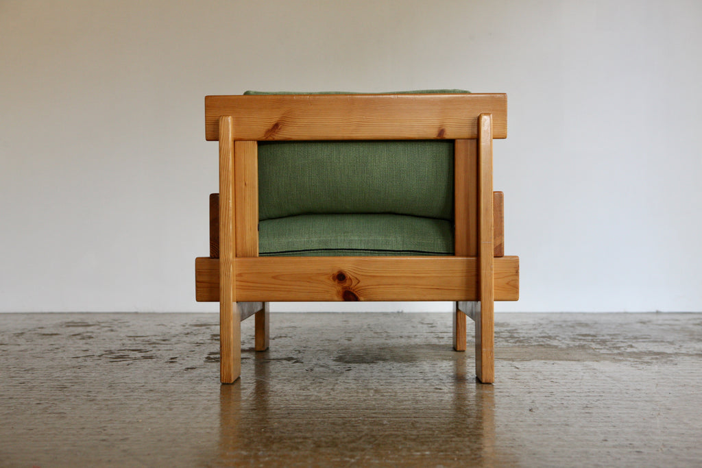 Pair of 1970's Pine Framed Lounge Chairs