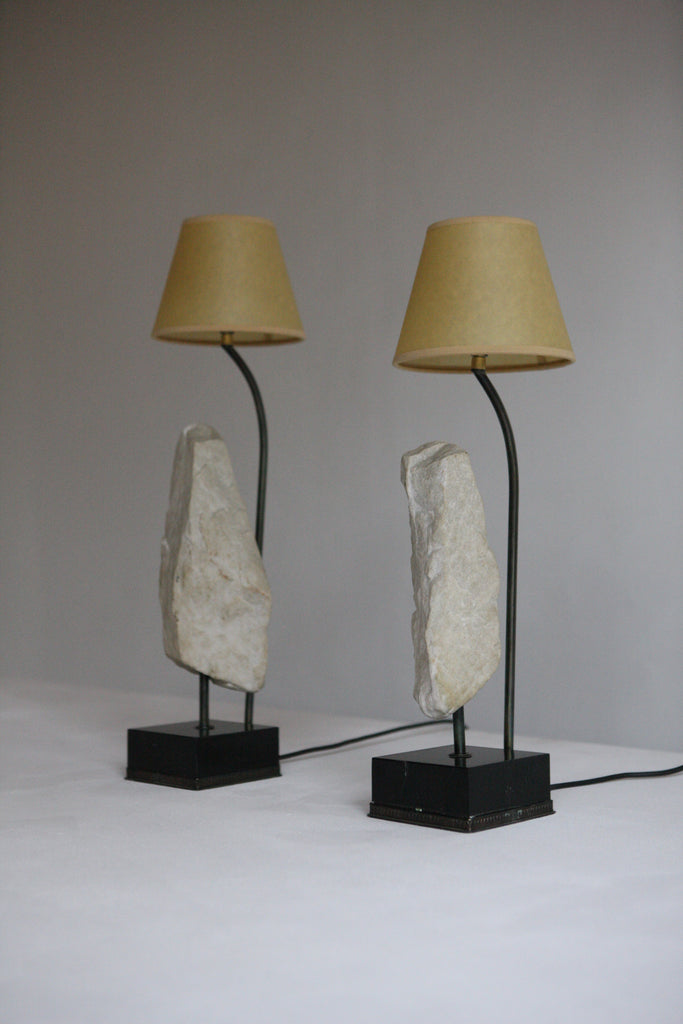 Pair of Stone Table Lamps, Circa 1960's.