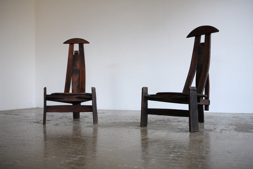 Pair of Handcrafted Chairs Circa 1900's.