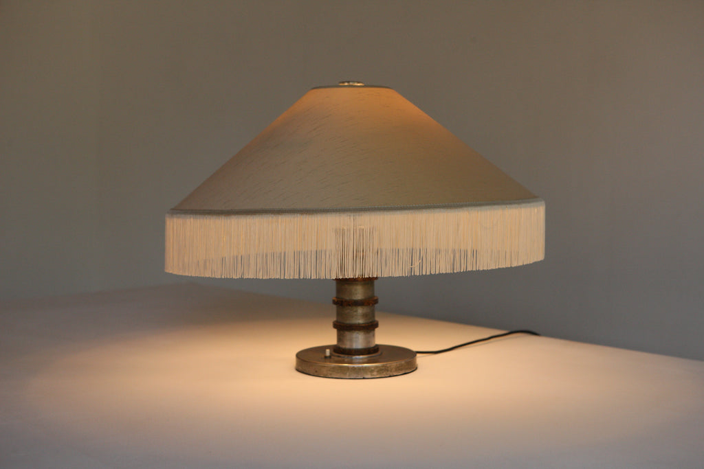 1960's Italian Table Lamp With Fringed Shade